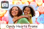 candy hearts photo frame valentines day