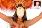 Brazillian Carnival Dancer Face in Hole