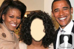 Barack and Michelle Obama Face in Hole