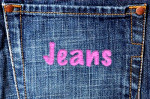 bluejeans stitched back pocket sewed sewing