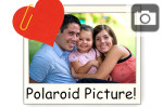 polaroid picture photo heart paperclip